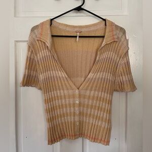 Free People button down tee with collar, size M